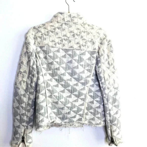 IRO Otavia textured quilted knit zip biker jacket multi Size 38 Size M - Picture 6 of 11